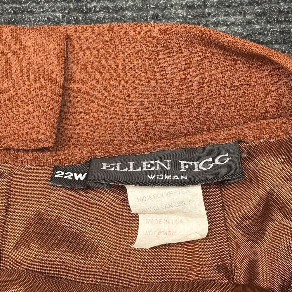 Ellen Figg Woman Skirt Plus Size 22W Burnt Orange Terracotta Straight Midi - Picture 5 of 9